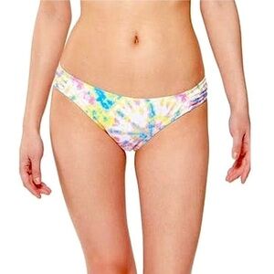 NWT Jessica Simpson Bikini Bottoms with Shirred Sides Tie Dye Print Size Medium